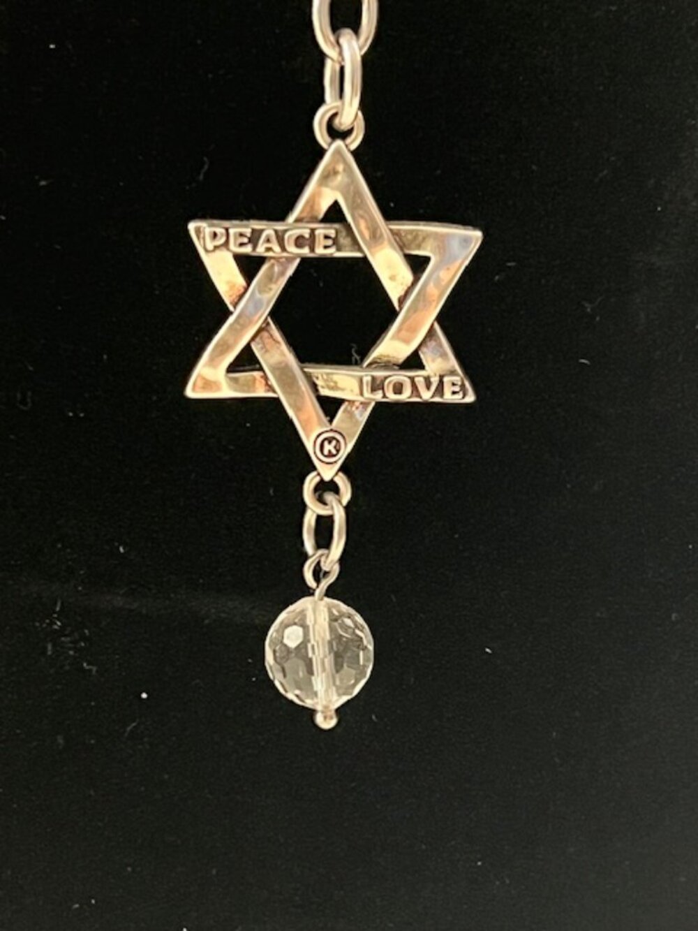 Katia Designs Silver Peace & Love Choker-Star charm Drop, Retired, Never Worn - Picture 4 of 4
